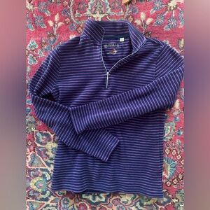 Orvis 100% Cotton Striped Quarter Zip Women’s Sweatshirt, Size Small